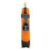 Orange heavy-duty cowhide welding rod storage bag with a hanging hook