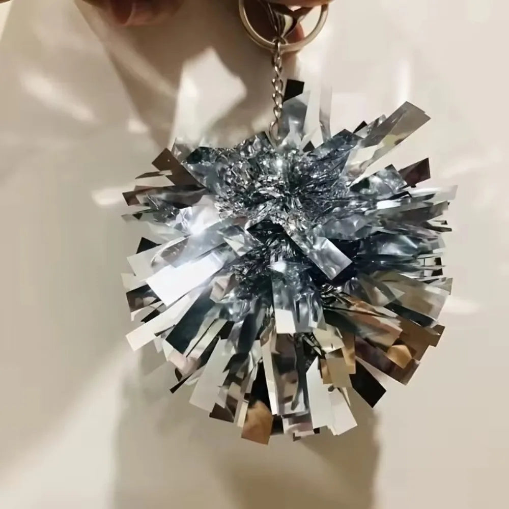 Colorful Cheerleading Pom Pom Keychain