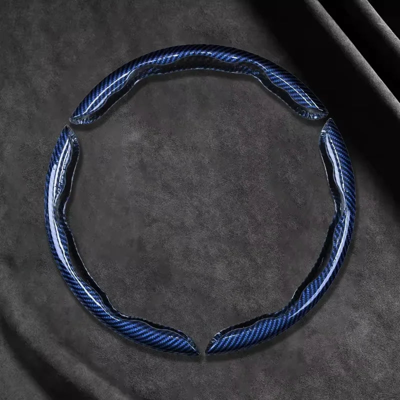 Carbon Fiber Style Microfiber Leather Steering Wheel Cover