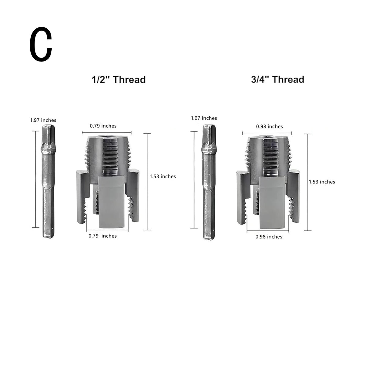 Electric Drill Compatible PVC Pipe Threader Kit for Internal and External Threads