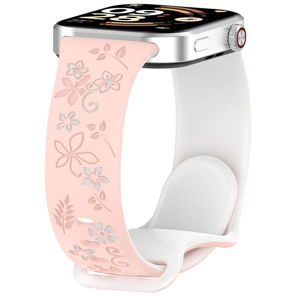 Two-Tone Floral Silicone Watch Strap for Redmi Smartwatches