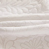 White waterproof quilted mattress protector with decorative perforations and extra padding.
