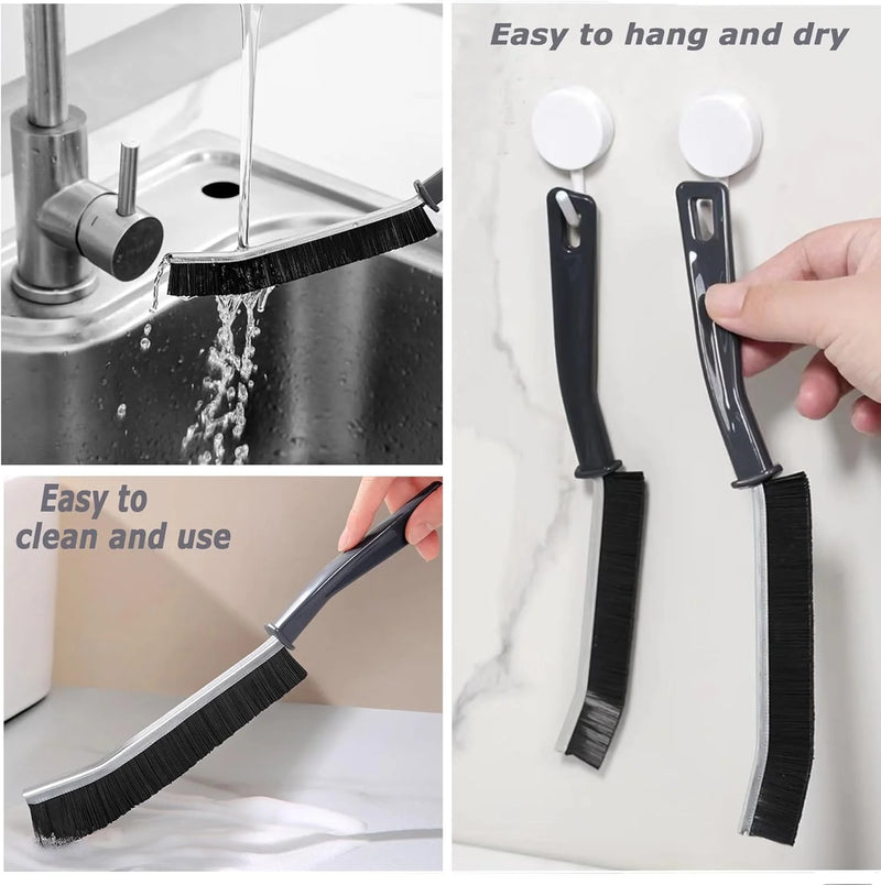 Angled Crevice Cleaning Brush with Stiff Nylon Bristles