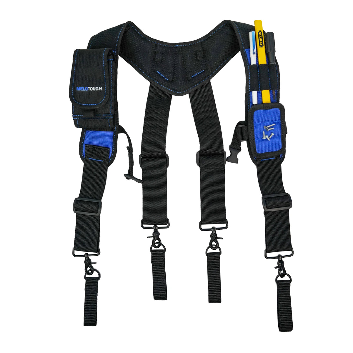 Heavy-Duty Padded Tool Belt Suspenders with Detachable Phone Holder