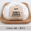 100% Organic Cotton Yarn for Knitting and Crocheting (2-Pack)