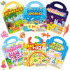 A collection of reusable jelly sticker books featuring dinosaur, ocean, fairy tale, and pet place themes for children.