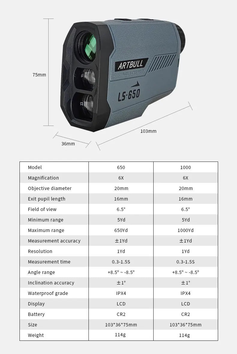 Golf Laser Rangefinder with Flag-Lock and Slope Compensation