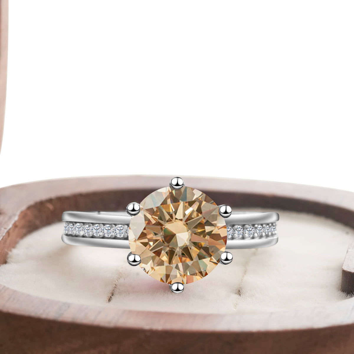 Lab-Created Moissanite Diamond Ring