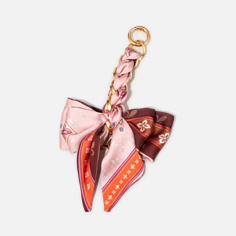 Elegant Bow Chain Bag Strap with Hanging Charm