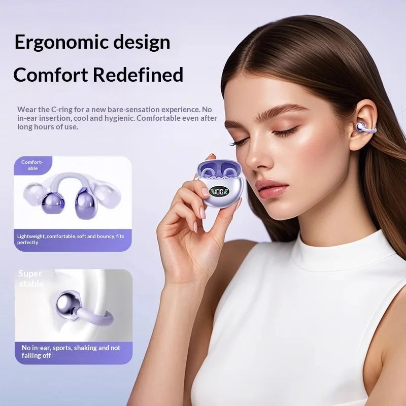 Bluetooth Clip-On Earphones with Mic
