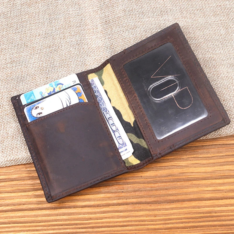 Vintage Slim Leather Card Holder Wallet for Men