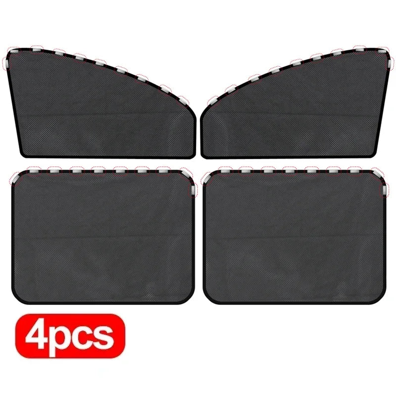Magnetic Mesh Car Window Sunshade Set – UV Protection & Privacy