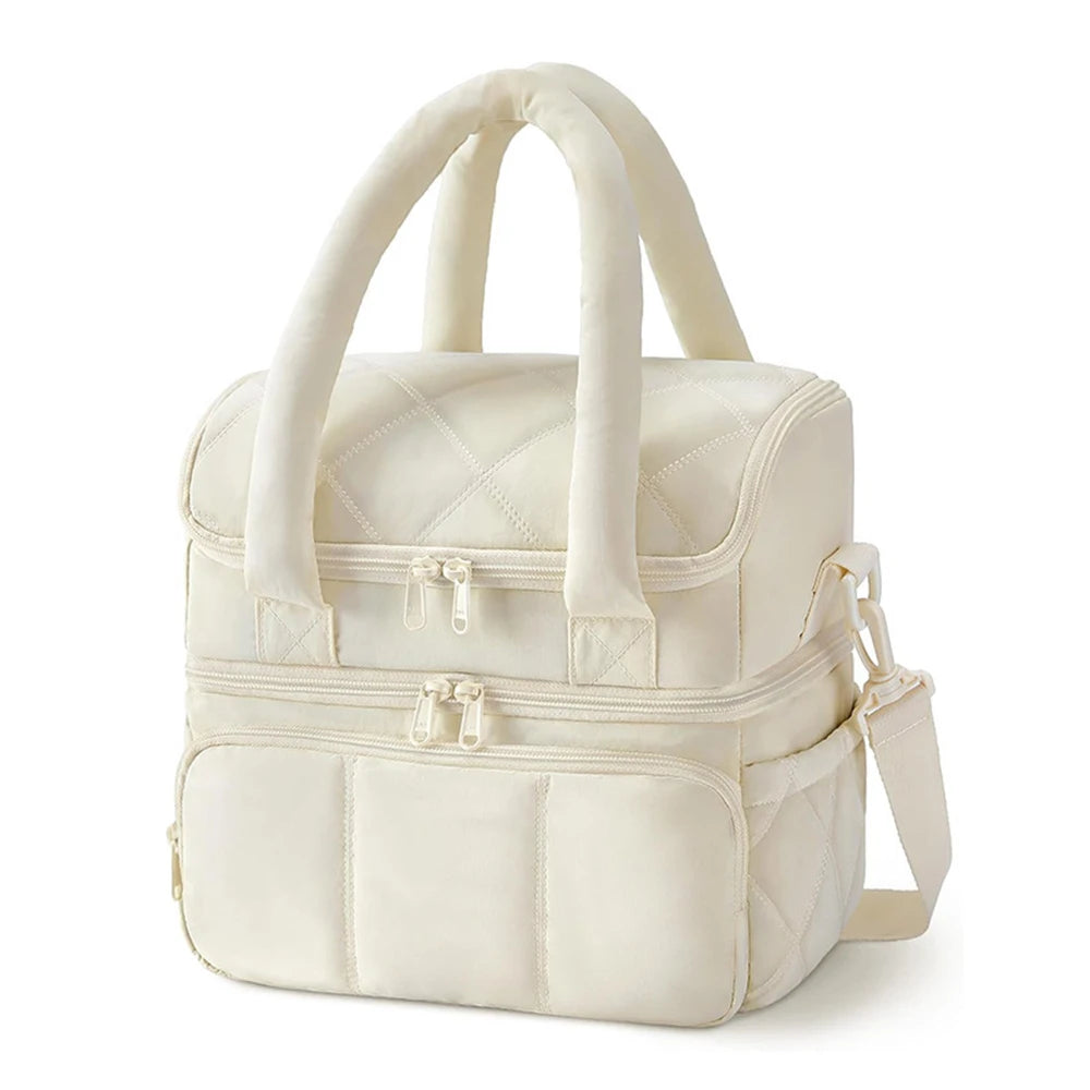 Quilted Insulated Lunch Bag with Handles