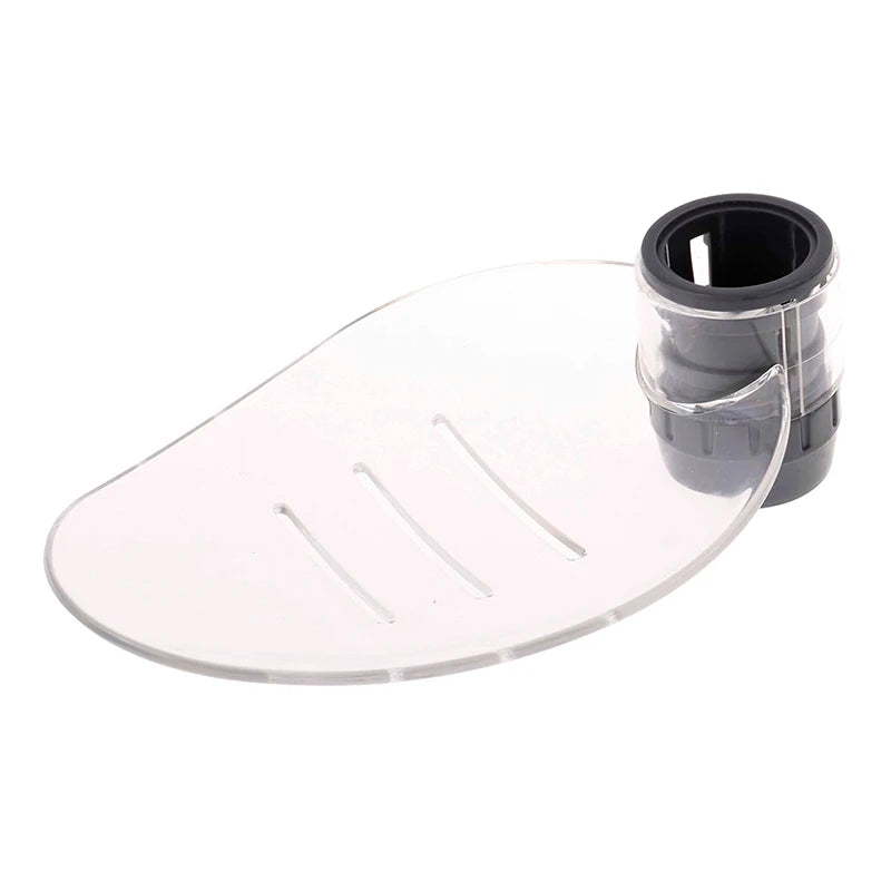 Porta jabón de ducha de plástico transparente y ajustable con soporte de silicona negra