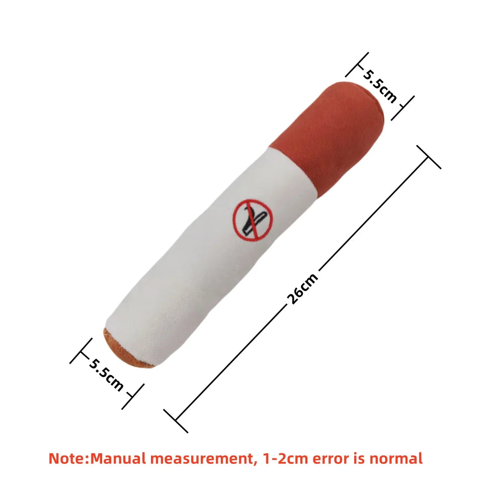 Squeaky Cigar-Shaped Plush Dog Toy