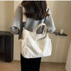 Multi-Pocket Corduroy Tote Bag – Large Capacity Casual Satchel for Travel, Work & Commute
