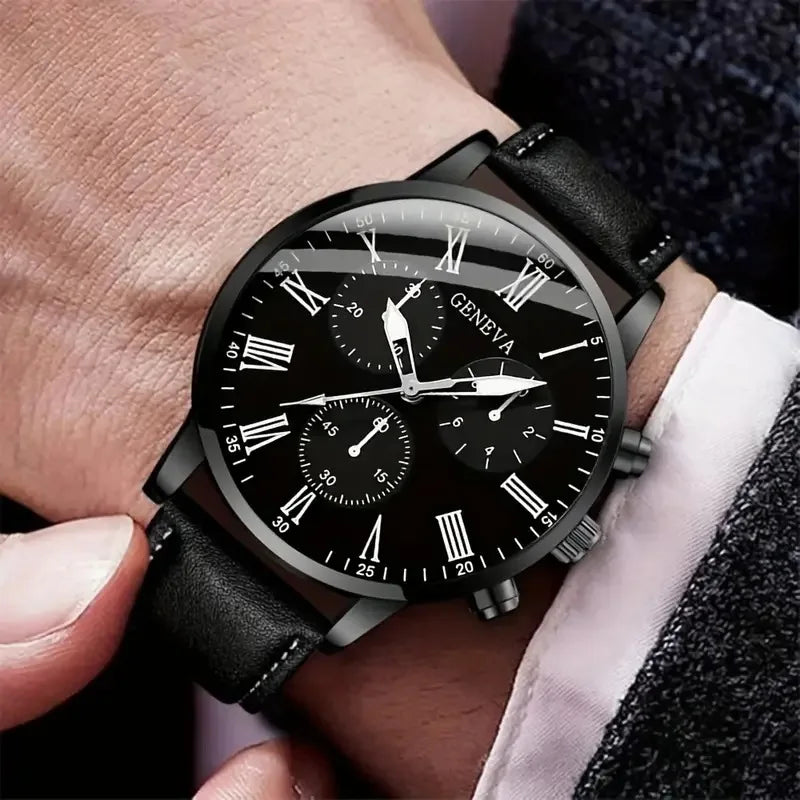 Men's Two-Piece Quartz Watch Set