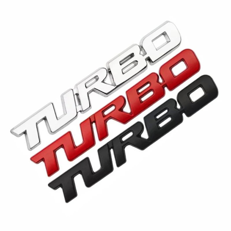 3D Turbocharged Metal Alloy Car Badge Emblem