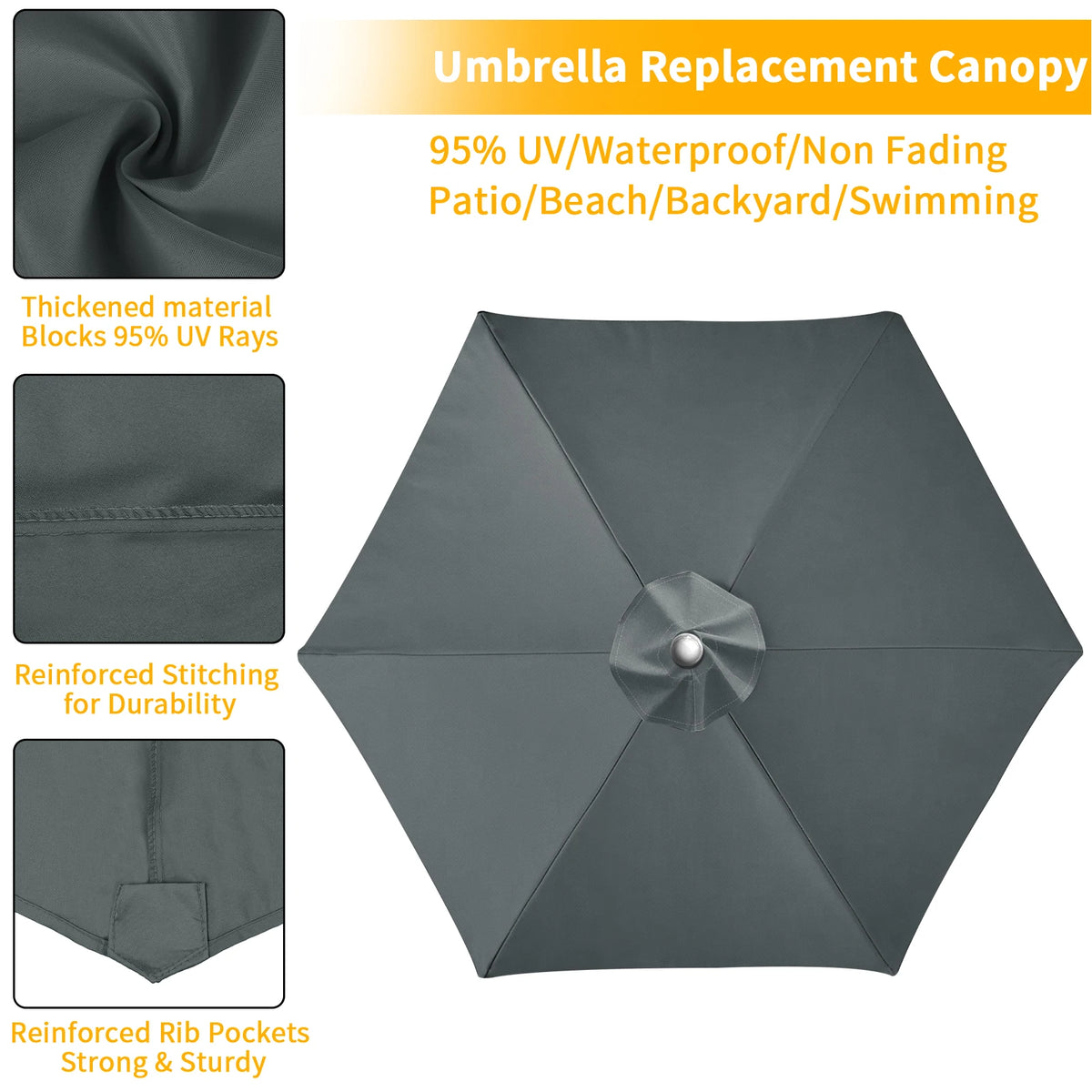 Waterproof Replacement Patio Umbrella Canopy