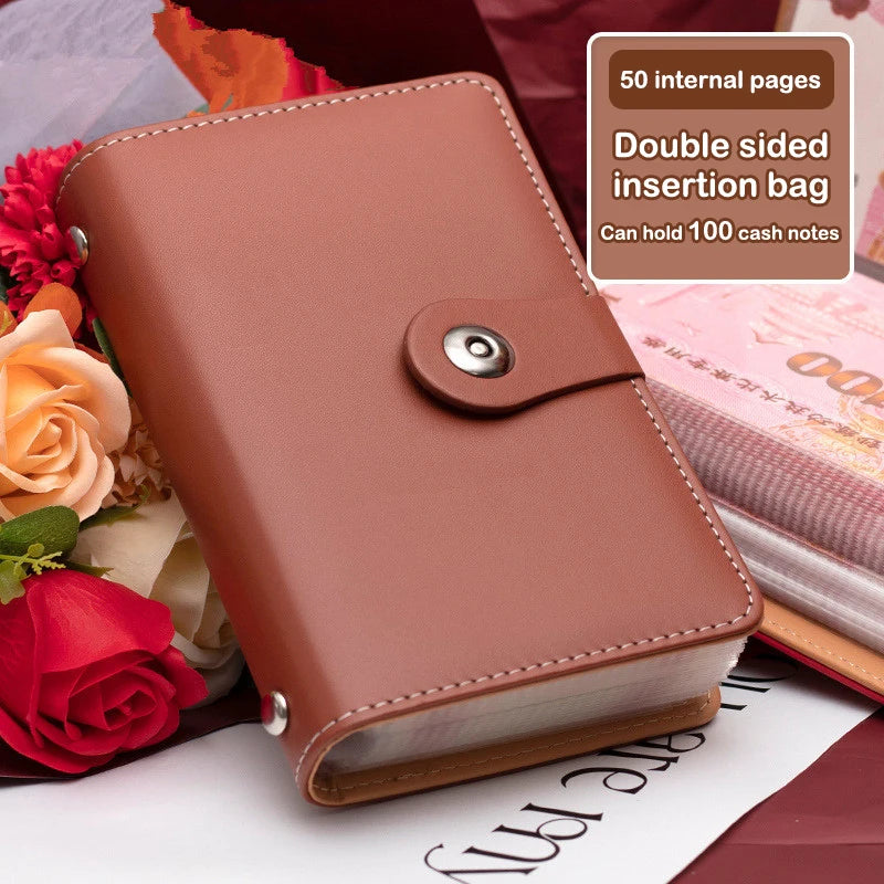 PU Leather Cash Envelope Budget Binder
