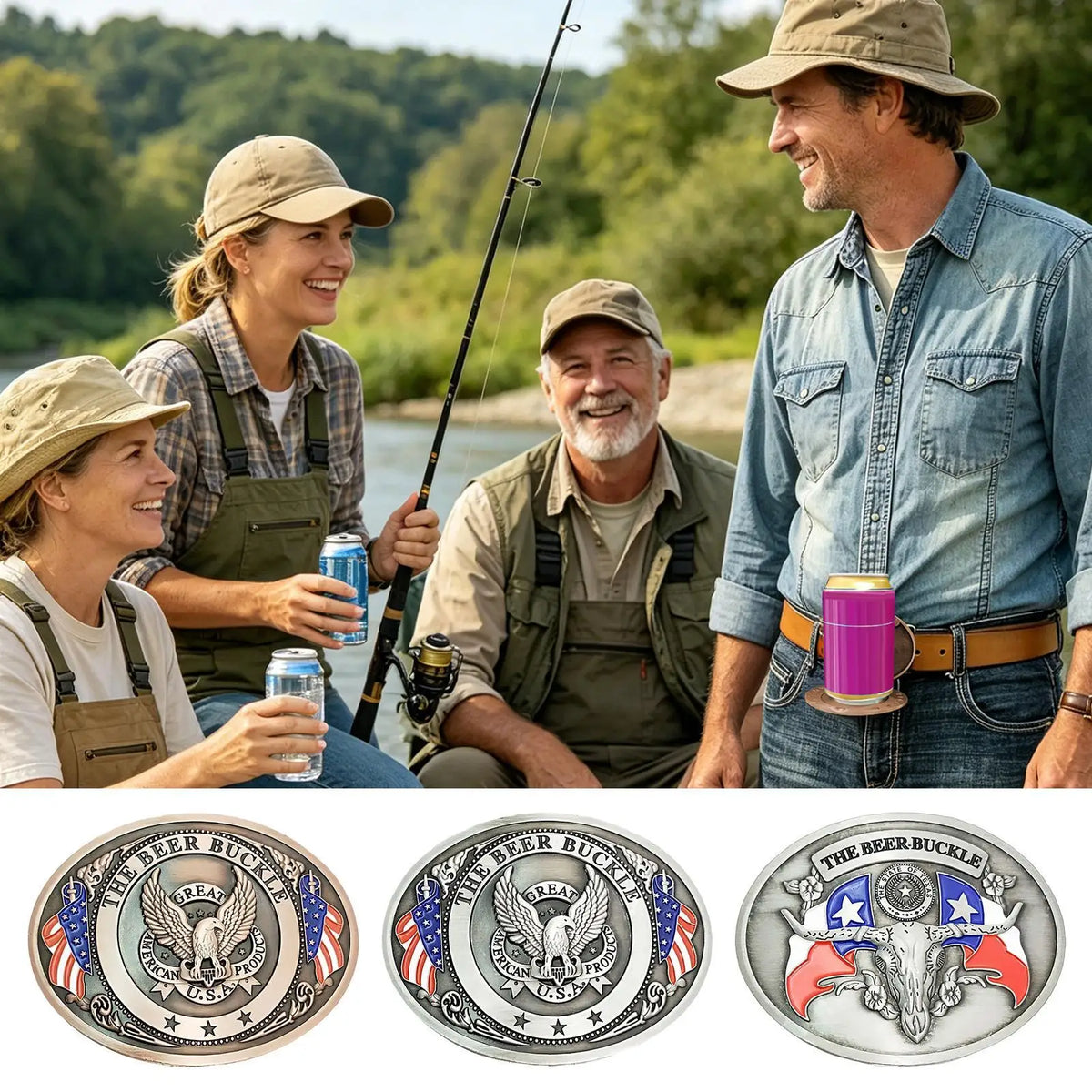 Decorative Flag Eagle Beer Belt Buckle