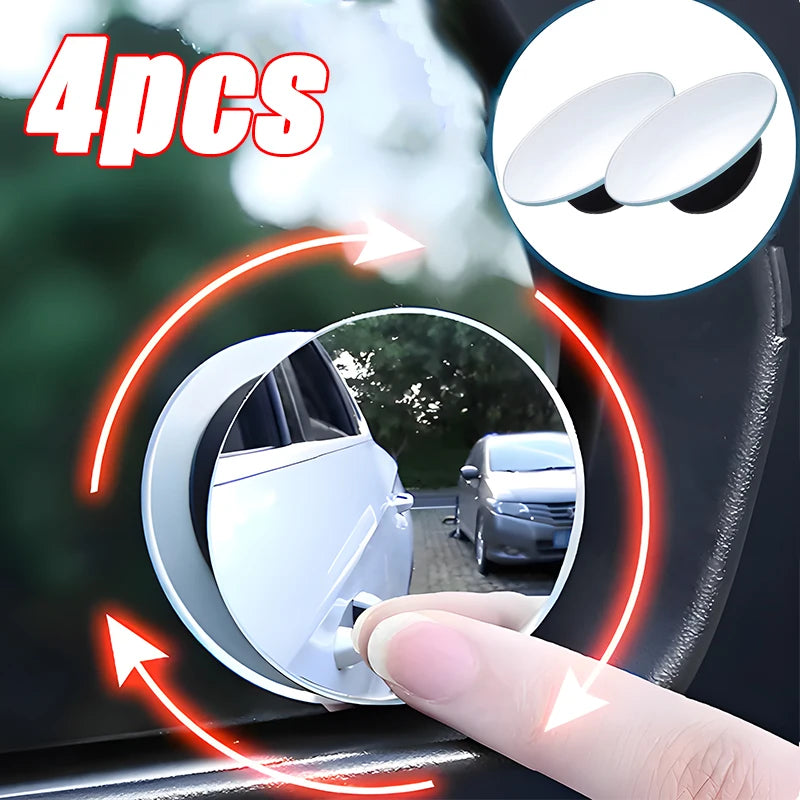 360° Rotatable Car Blind Spot Mirror – Wide Angle Auxiliary Rearview Safety Mirror