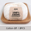 100% Organic Cotton Yarn for Knitting and Crocheting (2-Pack)