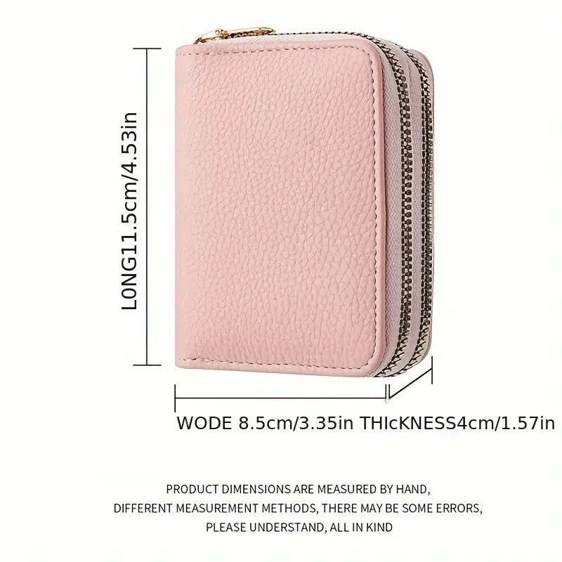 Cartera Compacta con Doble Cremallera y Monedero
