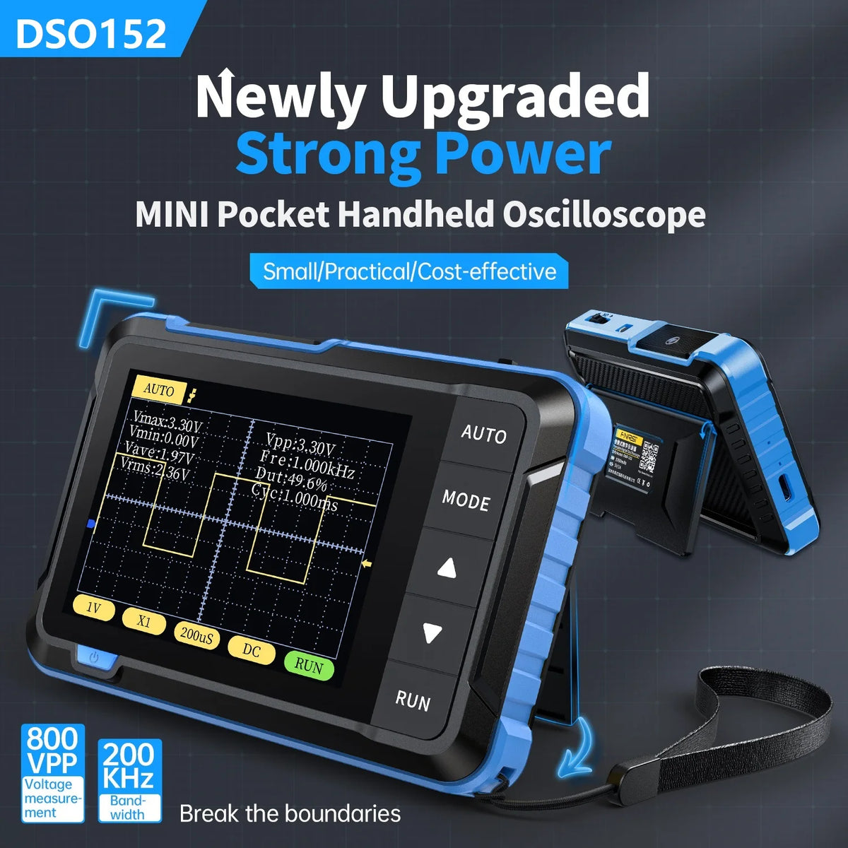Mini Handheld Digital Oscilloscope with 2.8" Color Display
