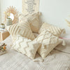Housse de Coussin en Coton Bouffant avec Frange