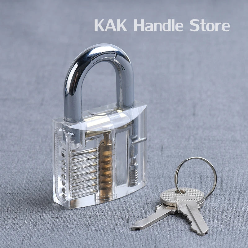 Transparent Practice Padlock with Keys - Cutaway Lock Picking Training Tool