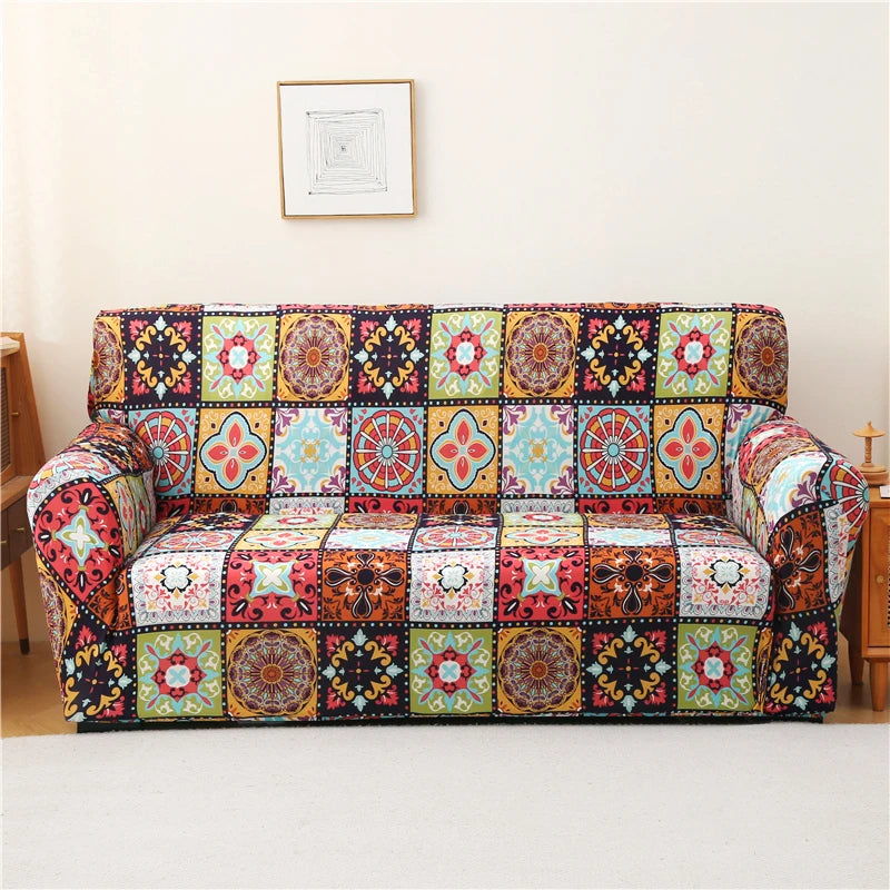 Slip-Resistant Stretch Sofa Cover with Floral Design