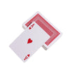 A single red playing card showing the Ace of Hearts from a waterproof deck.