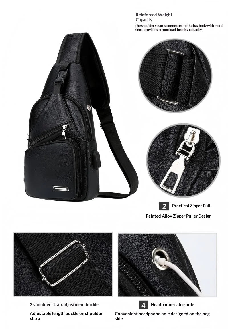 Vintage PU Leather Crossbody Satchel Bag