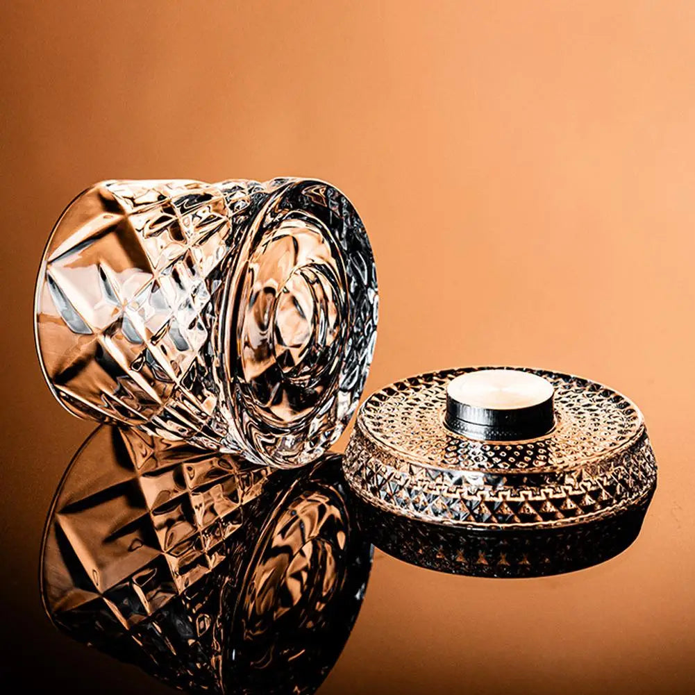 360° Rotating Whiskey Glasses (Set of 2) with Crystal Clear Glass