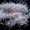 A close-up view of clear and iridescent decorative stone pebbles for terrariums and aquariums