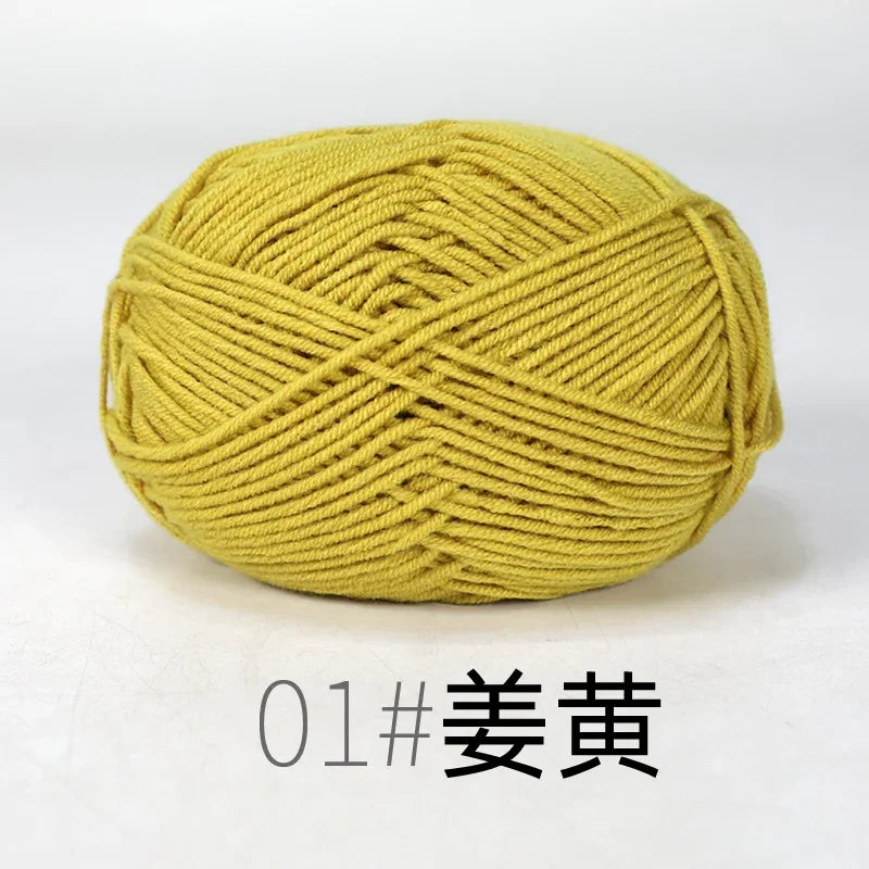 4-Ply Soft Cotton Blend Yarn for Knitting and Crochet