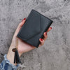 Compact PU Leather Clutch Wallet with Tassel