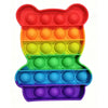 A colorful rainbow pop bubble fidget toy with multiple colored silicone bubbles.