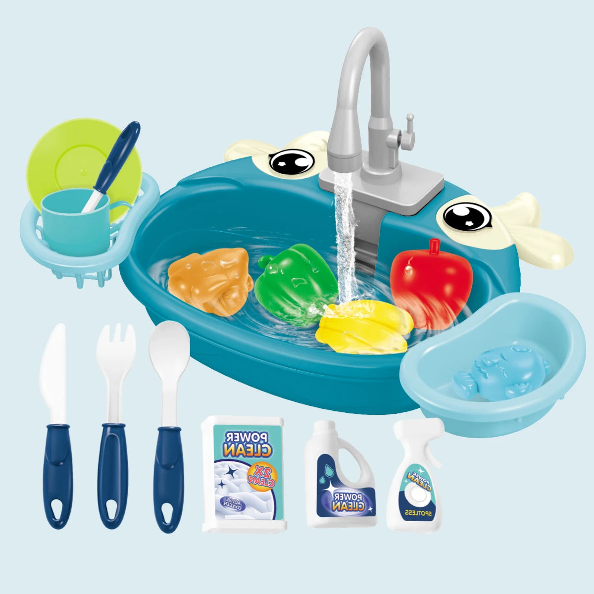 Kids Electric Toy Dishwasher with Automatic Water Cycle