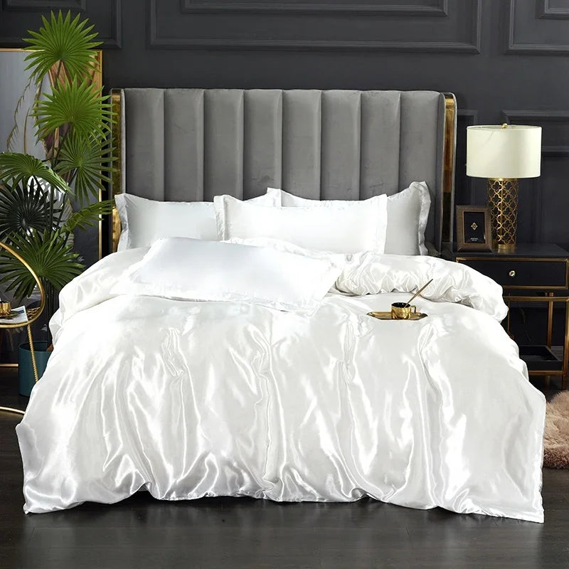 Luxuriöses Satin-Bettwäsche-Set mit Bettbezug