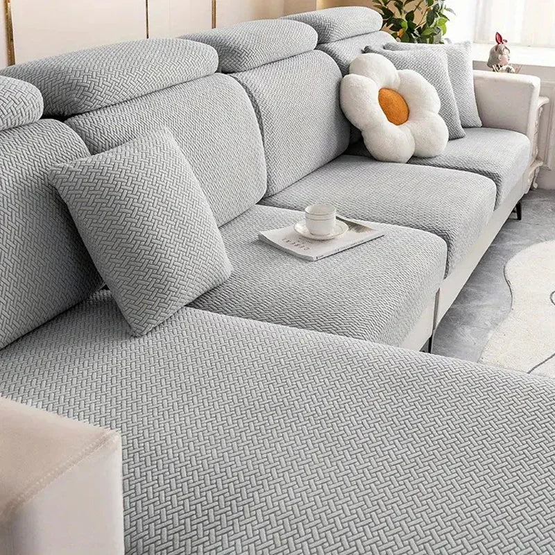 Jacquard Sofa Seat Cushion Cover – Removable & Non-Slip