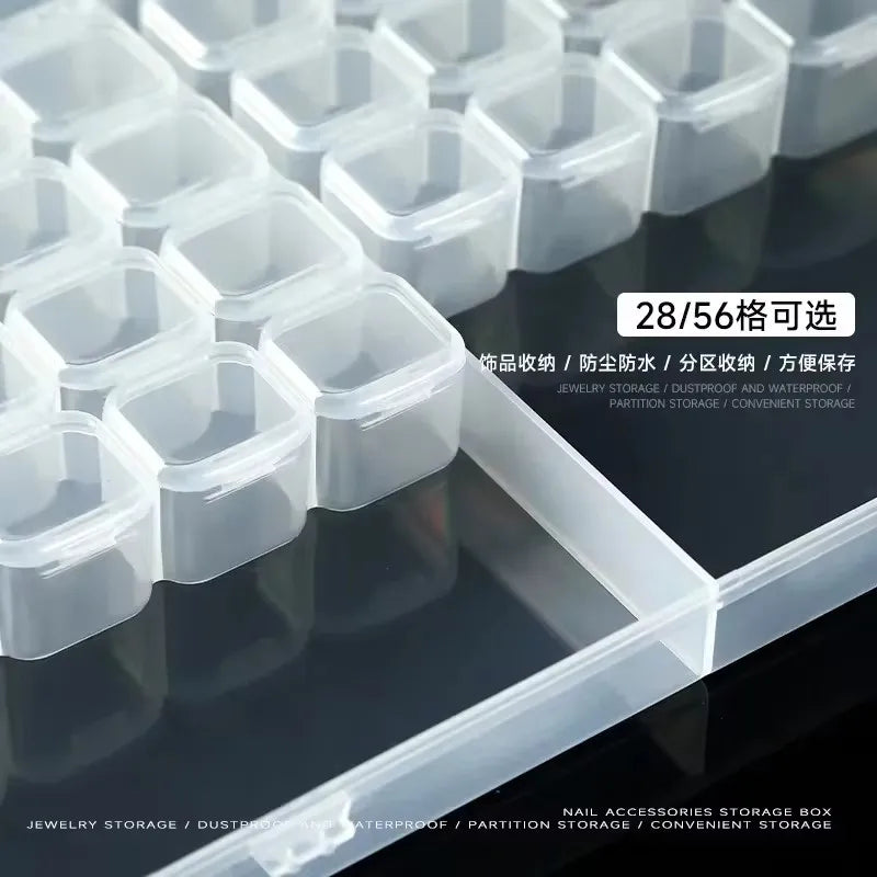 Clear 28-Slot Craft Organizer for Nail Art, Jewelry, and Small Supplies