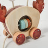 Montessori Wooden Crab Pull Toy with Bead Maze and Life Skills Activities