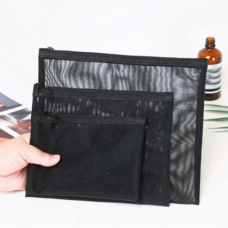 Breathable Mesh Makeup Bag Organizer - Multi-Purpose Travel Toiletry Pouch