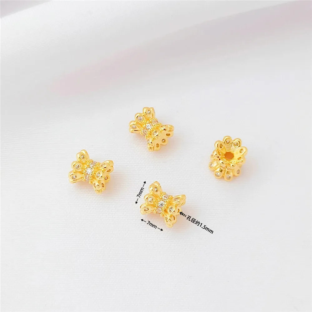 18K Gold Plated Copper Bracelet with Zircon Accent