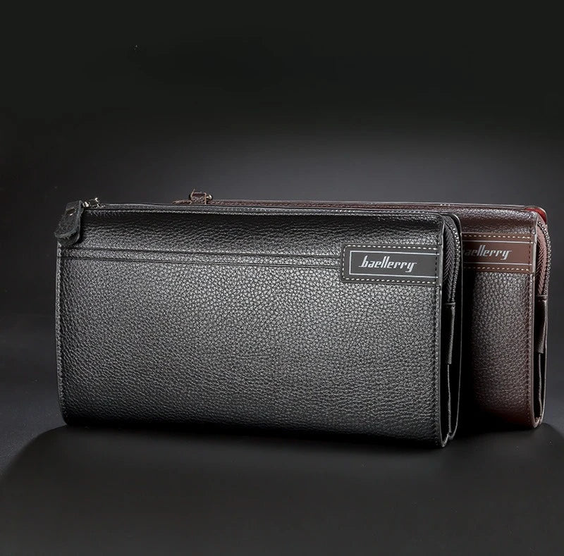 Premium Men's Business Handbag with Large Capacity and Zipper Closure