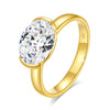 14K Gold Oval Moissanite Ring