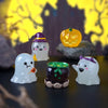 Glow-in-the-Dark Halloween Witch & Pumpkin Figurine Set