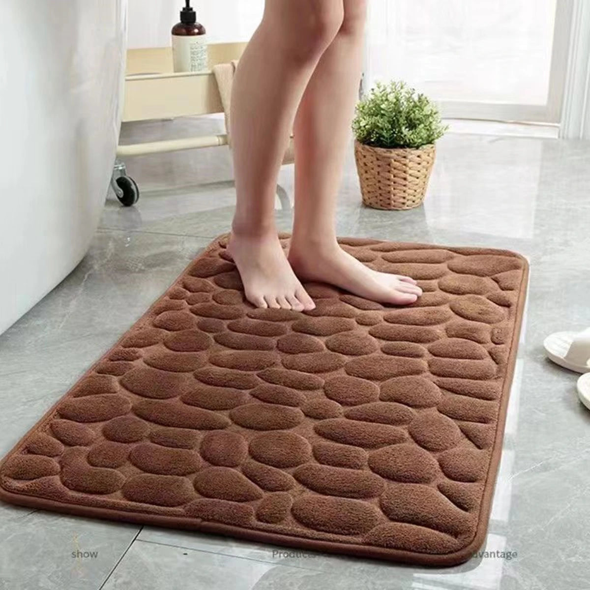 3D Cobblestone Non-Slip Bathroom Mat